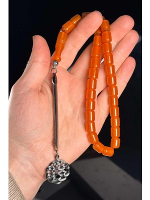 Tesbihkenti Kesme Metal Kazaz Püsküllü Zar Kehribar Tesbih