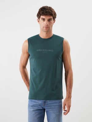 Lc Waikiki Yeni Sezon Bisiklet Yaka Baskılı Erkek Kolsuz Tişört