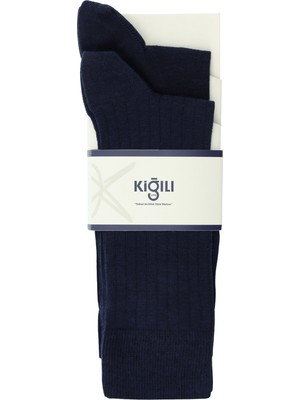 Kiğılı 2'li Pamuklu Likralı Esnek Desenli Çorap Seti