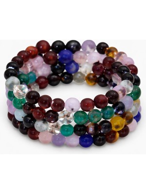 MentorAly Doğal Taş Bileklik – Kaplan Gözü ve Ametist – Çok Renkli (1 Adet)