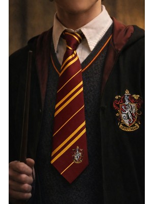Herşey Nota Erkek Kırmızı Harry Potter Gryffindor Desenli Kravat