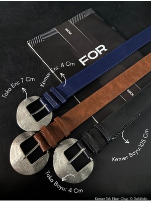 Fiori 3'lü Oval Tokalı Kadın Pantolon Kemeri, Ceket Kemeri, Elbise Kemeri, Gömlek Kemeri