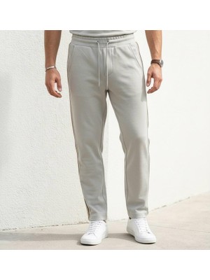 Plus Scorpion Erkek Slim Fit Eşofman Altı Yan Şeritli Pamuklu