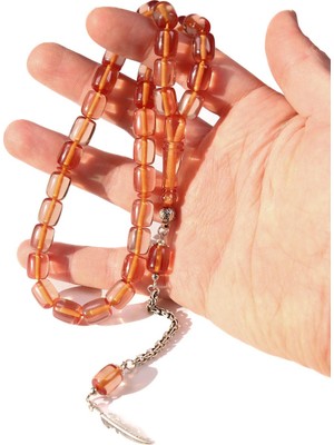 Tesbihkenti Kapsül Şeffaf Krem Ateş Kehribar Tesbih