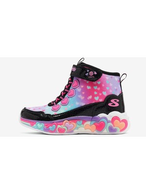 Skechers Eternal Heart Lights Büyük Kız Çocuk Siyah Işıklı Bot 303262L Bkmt
