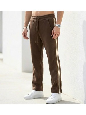 Plus Scorpion Erkek Slim Fit Eşofman Altı Yan Şeritli Pamuklu