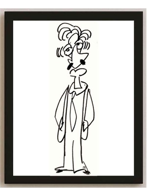 Karikatural Nezih Danyal Tipler Kişiye Özel Sertifikalı Sınırlı Fine Art Karikatür Baskı NTP00043