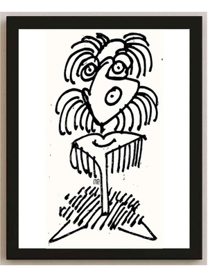 Karikatural Nezih Danyal Tipler Kişiye Özel Sertifikalı Sınırlı Fine Art Karikatür Baskı NTP00007