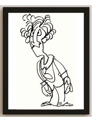 Karikatural Nezih Danyal Tipler Kişiye Özel Sertifikalı Sınırlı Fine Art Karikatür Baskı NTP00041