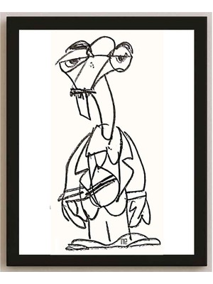 Karikatural Nezih Danyal Tipler Kişiye Özel Sertifikalı Sınırlı Fine Art Karikatür Baskı NTP00012