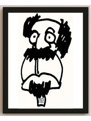 Karikatural Nezih Danyal Tipler Kişiye Özel Sertifikalı Sınırlı Fine Art Karikatür Baskı NTP00002