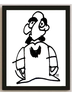 Karikatural Nezih Danyal Tipler Kişiye Özel Sertifikalı Sınırlı Fine Art Karikatür Baskı NTP00008
