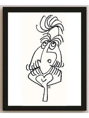 Karikatural Nezih Danyal Tipler Kişiye Özel Sertifikalı Sınırlı Fine Art Karikatür Baskı NTP00017