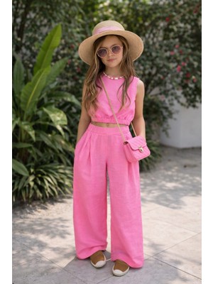 La'ciel Paris Crop Keten Takım