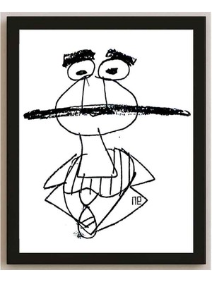 Karikatural Nezih Danyal Tipler Kişiye Özel Sertifikalı Sınırlı Fine Art Karikatür Baskı NTP00034