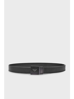 Emporio Armani Hakiki Deri Çift Taraflı Kemer Erkek Kemer EM001651 AF14719 M6096