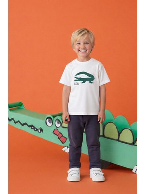 Monila Erkek Çocuk Antrasit Timsah Baskılı Pamuklu Altüst Takım