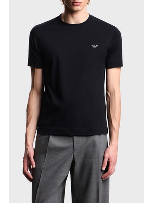 Emporio Armani Pamuklu Slim Fit Bisiklet Yaka Logolu T Shirt Erkek T Shirt EM005396 AF13715 UB118