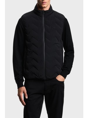 Emporio Armani Regular Fit Logolu Kapitoneli Dik Yaka Şişme Yelek Erkek Yelek EM004946 AF18499 UC001