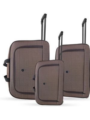 Set Jones Unisex Çekçekli Hostes Pilot 3'lü El Valiz Seti