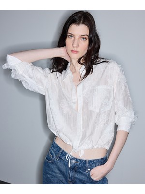 İpekyol Nakış aplikeli gömlek IS1260025151002