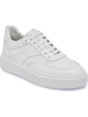 Tergan Beyaz Hakiki Deri Erkek Sneaker - E25I1AY57335-L80