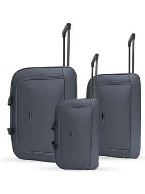 Set Jones Unisex Çekçekli Hostes Pilot 3'lü El Valiz Seti