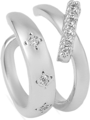 The Originals Vip Gümüş Renk Zirkon Taşlı Earcuff Kıkırdak Küpe