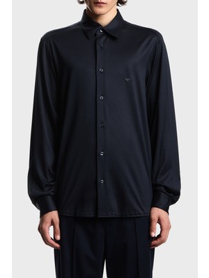 Emporio Armani Pamuklu Slim Fit Logolu Uzun Kollu Gömlek Erkek Gömlek EM004604 AF10017 UB118