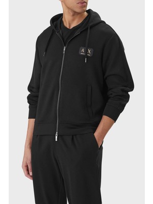 Armani Exchange Regular Fit Logolu Kapüşon Yaka Fermuarlı Sweat Erkek Sweat XM001770 AF19936 UC001