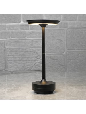 Matechno Lüks Şarjlı Dokunmatik Metal LED Restoran Bar Masa Lambası Yemek Masası Ambiyans Işığı Gece Lambası