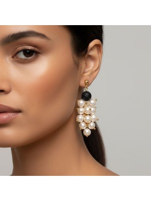 THEIA GemWorks Uva - Mayorka İncisi & Lav Taşı Küpe