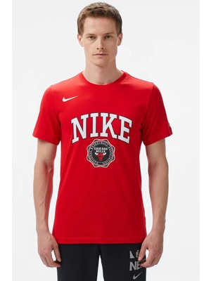 Nike Nba Chicago Bulls Mens Tee Red Grafik Baskılı Erkek Tişört Kırmızı