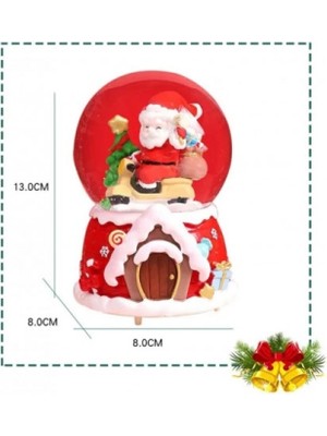 Marsilyan Noel Baba Kardan Adam Tasarımlı 13 cm Büyük Boy Işıklı Müzikli Kar Küresi