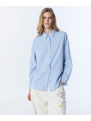 Twist Hotfıx Baskılı Çizgi Desen Gömlek TS1260025160089