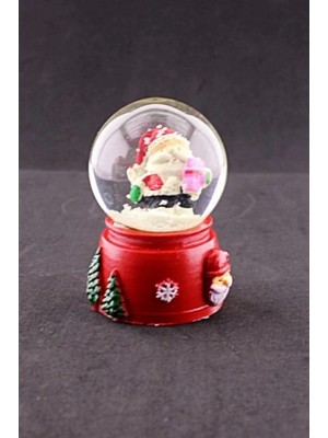 Marsilyan Yeni Yıl Noel Baba Temalı Mini Boy Işıklı Kar Küresi 6,5 cm A