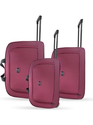 Set Jones Unisex Çekçekli Hostes Pilot 3'lü El Valiz Seti