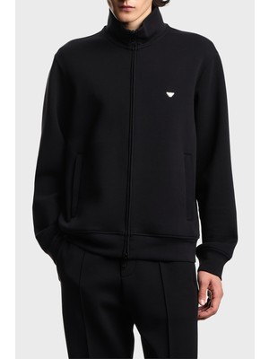 Emporio Armani Pamuklu Regular Fit Logolu Fermuarlı Dik Yaka Sweat Erkek Sweat EM004536 AF10013 UC001