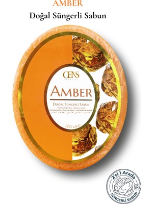 Oens Amber Özlü Doğal Süngerli Sabun Yumuşatıcı Günlük Bakım 120G