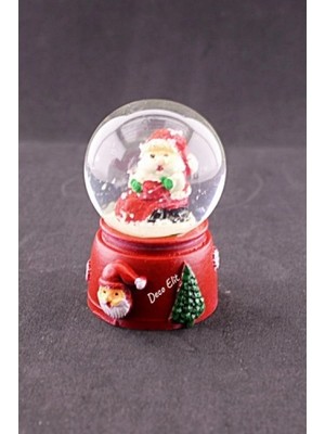 Marsilyan Yeni Yıl Noel Baba Temalı Mini Boy Işıklı Kar Küresi 6,5 cm A
