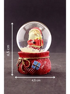 Marsilyan Yeni Yıl Noel Baba Hediyeleri Temalı Mini Boy Kar Küresi 6,5 cm