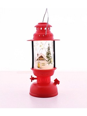 Marsilyan Yeni Yıl Feneri Led Işıklı Yılbaşı Ağacı Süsü, Pilli, Asma Telli Kırmızı