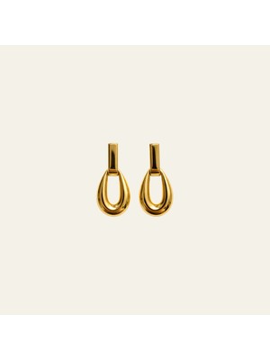 Roven Mücevher Zarif Akış Formlu Altın Küpe