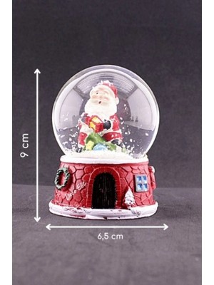Marsilyan Yılbaşı Yeni Yıl Noel Baba Temalı Orta Boy Işıklı Kar Küresi 9 cm A