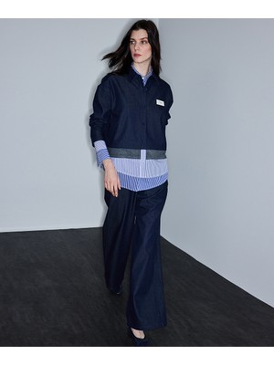 İpekyol Kontrast Bel Wide Leg Pantolon IS1260003100015