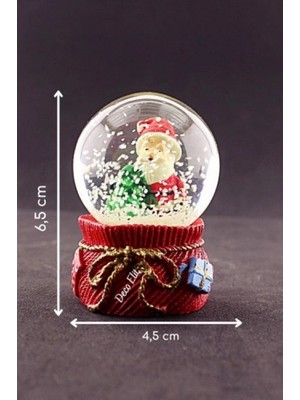 Marsilyan Yılbaşı  Noel Baba ve Çam Ağacı Mini Boy Kar Küresi 6,5 cm