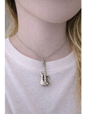 Herşey Nota Enstrüman Formlu Metal Figürlü 60 cm Zincirli Kolye