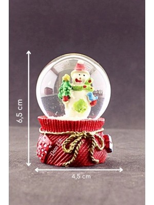 Marsilyan Yeni Yıl Kardan Adam Temalı Mini Boy Kar Küresi 6,5 cm