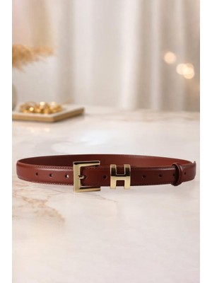 Williampolo Hakiki Deri Lüks Taba Gold Toka Kadın Kemer