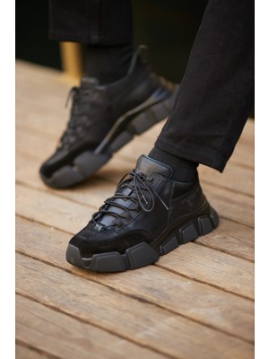 Diamon Model Ithal Taban Hakiki Kombinasyonlu Deri Sneaker Ayakkabı